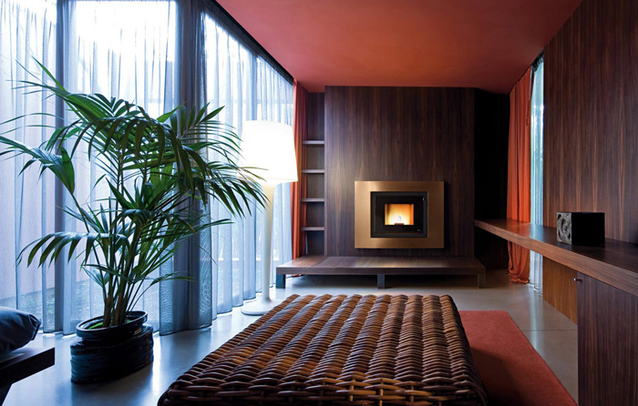 Chimenea de pellets  Aire Canalizable que calienta el agua, Frame
