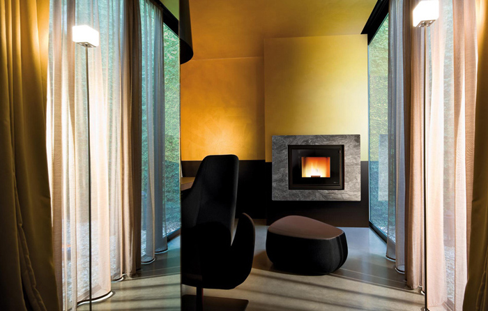 Chimenea de pellets  Aire Canalizable que calienta el agua, Modus